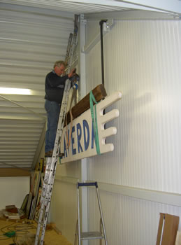 Original marble Laverda factory sign